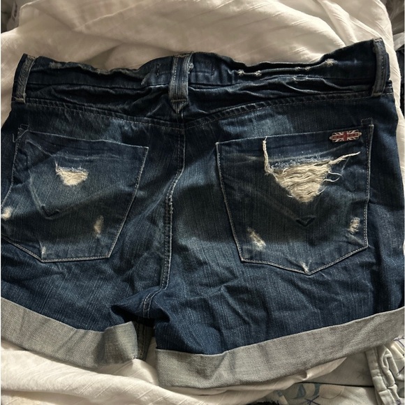 Hudson Jean Shorts Womens Waist Blue Dark Wash Denim Cuffed Made In USA Size 27 - Picture 6 of 6
